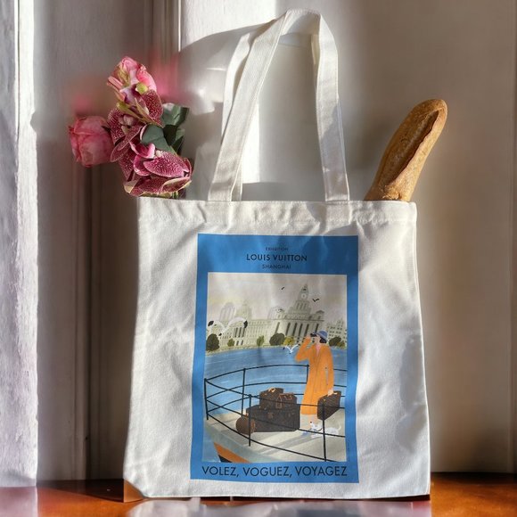 Louis Vuitton Handbags - LOUIS VUITTON XL LV Cotton Tote Shopping 16" Shanghai Bag Speedy XL Gym Laptop